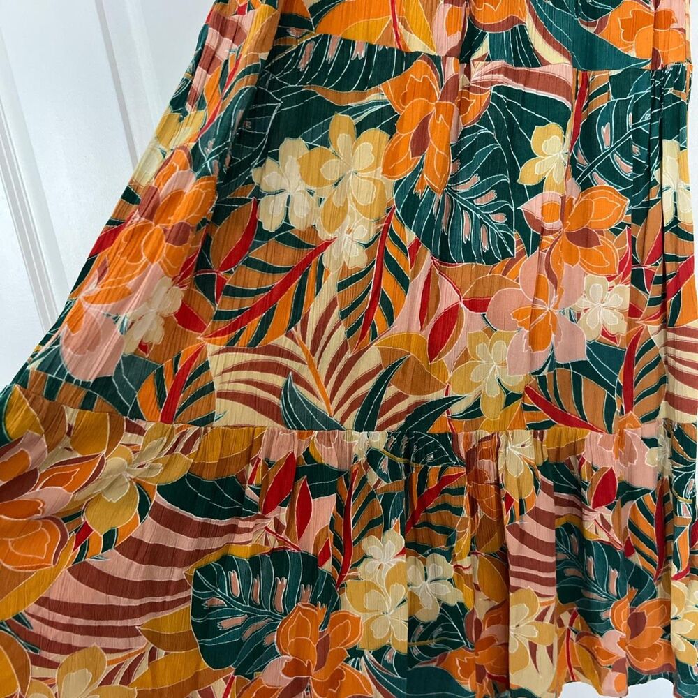 Rip Curl Brazilian Soul Bandeau Midi Dress Tropical Floral Strapless XS Small - Picture 5 of 10